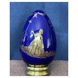 Franklin mint cobalt blue gold Figural egg with