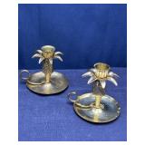 Brass pineapple candlestick holders Stratford