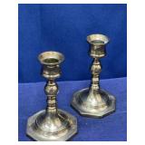 Pair of brass candlestick holders