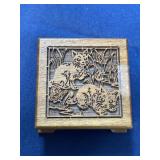 Wood carved cats working music box