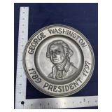 George Washington pewter plate 70ï¿½s Sexton USA