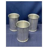 Vintage set of three aluminum cups