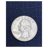 1964 silver Washington quarter coin