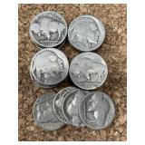 Dateless buffalo nickel coin lot