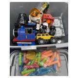 Mixed toy lot in tub