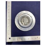 Indian head coin pewter plate