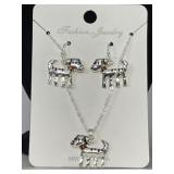 Dog puppy earring necklace set