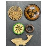 Wood brooch pin lot