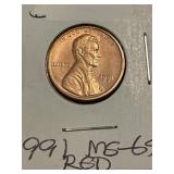 1991 Lincoln cent MS-64 RED