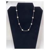 JewelMak sterling silver pearl necklace 17-18