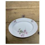 Vintage oval serving plate flower design