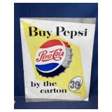 Vintage Pepsi-Cola cardboard display stand by the