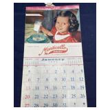 Vintage 1963 Monticello Dairy wall calendar,