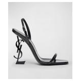 Saint Laurent Opyum YSL Logo-Heel Sandals Sz 39