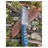 8"   Full Tang Damascus Steel Tracker