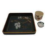 WWII Japanese Sake Cup & Tray Set