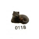 Vtg Cast Iron Cat Feline Paperweight