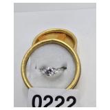 Sz 7 1/2 Sterling Silver CZ Ring