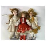 3 PORCELAIN DOLLS