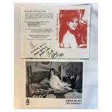 LINDA BLAIR AUTOGRAPHED PHOTO AND FLYER