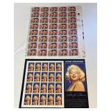 2 US STAMP SHEETS MARILYN MONROE & ELVIS