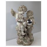 CHERUB FIGURINE W/GAZING BALL