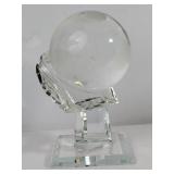 ETCHED WORLD GLOBE CRYSTAL BALL