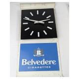 BELVEDERE CIGARETTES TIN CLOCK SIGN