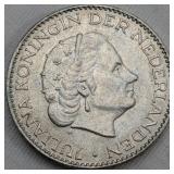 1958 1 GULDEN SILVER COIN