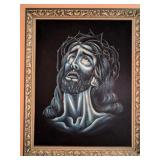 BLACK VELVET JESUS ART FRAME