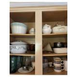 Cabinet Door Contents Assorted Bowls, Glasses