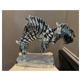 Silver Zebra Statue