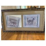 Framed Horse Picture 54x29