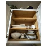 Cabinet Door Contents Assorted Dishes