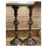 Pair of Lacquered Solid Brass Candlesticks