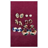 Lot of 6 Stylish Gold Tone Earrings for Women