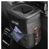 HOTOR Car Trash Can with Lid and Storage Pockets