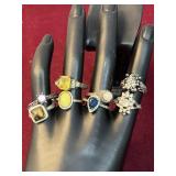 8 Womenï¿½s Silver Toned Rings