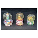 Lot of 3 Mini Snow Globes