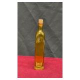 Vintage Yellow Glass Cork Bottle