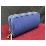 Royal Blue Double Zipper Wallet