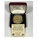 Peyton Manning Medallion Highland Mint w/COA