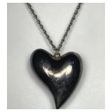 Airess Sterling Puffy Heart Pendant on 24" Chain