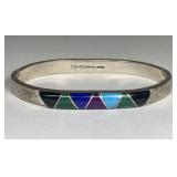 TAXCO Sterling Inlaid Multi-color Stone Bracelet