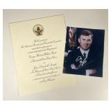 Pres. Bush & Dan Quayle Inaugural Invite + Photo