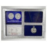 Millennium Pure Silver Medallion w/Sterling Chain