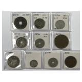 JAPAN: Assortment of Ten 19th & 20th Century Coins