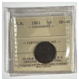 CANADA NEW BRUNSWICK: 1861 1/2 Cent ICCS VF-30