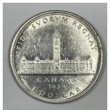 CANADA: 1939 Silver Dollar About Uncirculated AU