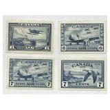 CANADA: 1938-46 Air Mail C6 C7 C8 C9 4-Stamps MNH